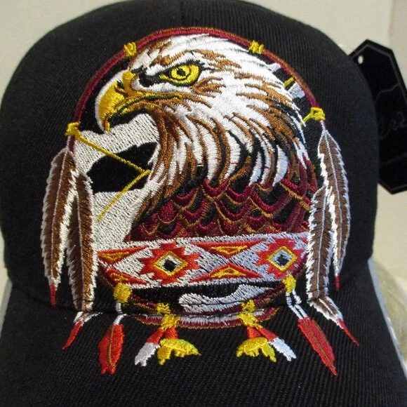 Eagle Feathers NEW Vintage 1997 Big Bear Black White Embroidered Snapback Hat - Picture 6 of 10
